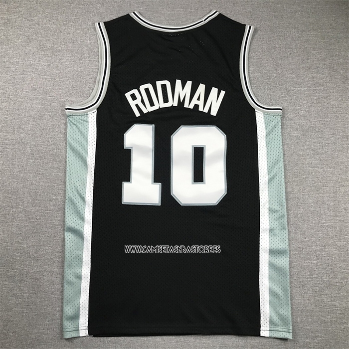 Dennis Rodman NO 10 Camiseta San Antonio Spurs Mitchell & Ness 1993-94 Negro